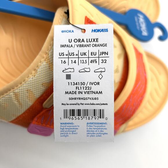 New HOKA Sandals Slide Me  Size 14 Vibrant Orange ORA Luxe Recovery Foam 1134150 main image 8